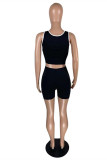 Red Fashion Casual Letter Print Basic U Neck Two Pieces