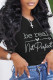 Black Fashion Casual Letter Print Basic O Neck T-Shirts
