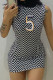 Black Sexy Print Patchwork Turtleneck One Step Skirt Dresses
