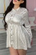 Silver Fashion Casual Print Patchwork O Neck A Line Dresses
