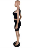 Red Fashion Casual Letter Print Basic U Neck Two Pieces