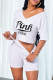White Casual Print Patchwork V Neck Half Sleeve Two Pieces