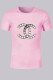 Pink Fashion Casual Print Letter O Neck T-Shirts