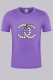 Purple Fashion Casual Print Letter O Neck T-Shirts