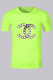 Fluorescent Green Fashion Casual Print Letter O Neck T-Shirts
