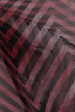 Red Fashion Casual Print Patchwork V Neck Long Sleeve Dresses