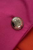 Orange Fashion Casual Solid Patchwork Turndown Collar Long Sleeve Two Pieces