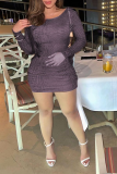 Champagne Sexy Animal Print Backless O Neck Pencil Skirt Dresses