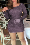 Champagne Sexy Animal Print Backless O Neck Pencil Skirt Dresses
