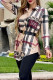 Khaki Fashion Street Print Patchwork Turndown Collar Shirt Dress Dresses