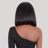 Black Fashion Brazilian Straight Short Bob Lace Front Wigs