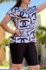 White Fashion Sportswear Print Patchwork O Neck Short Sleeve Two Pieces