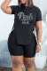 Black Casual Solid Patchwork Frenulum Hot Drill O Neck Short Sleeve Two Pieces