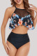 Black Fashion Sexy Print Patchwork Swimwears (With Paddings)