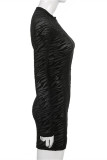 Black Fashion Sexy Patchwork See-through O Neck Long Sleeve Dresses