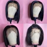 Black Fashion Brazilian Straight Short Bob Lace Front Wigs