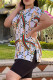 Red Green Fashion Sportswear Print Patchwork O Neck Short Sleeve Two Pieces