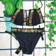 Black Fashion Sexy Print Patchwork Swimwears