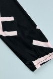 Stripe Casual Print Patchwork V Neck Straight Rompers