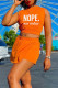Tangerine Casual Print Patchwork O Neck Sleeveless Two Pieces