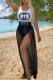 White Fashion Sexy Print Letter Swimwears(Without Paddings)