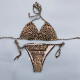 Black Fashion Sexy Leopard Letter Swimwears