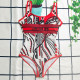 Red Fashion Sexy Letter Patchwork Backless Swimwears