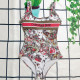 White Fashion Sexy Print Backless Letter Swimwears