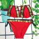Red Fashion Sexy Print Patchwork Swimwears