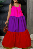 Pink Sexy Solid Patchwork Spaghetti Strap Sling Dress Dresses