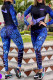 Blue Fashion Casual Print Letter Mandarin Collar Long Sleeve Two Pieces
