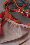 Colour Casual Print Patchwork Strapless Straight Dresses