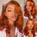 Tangerine Red Fashion Casual Solid Patchwork Wigs