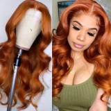 Tangerine Red Fashion Casual Solid Patchwork Wigs