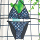 Blue Fashion Sexy Print Bandage Swimwears