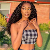 Black Fashion Casual Solid Patchwork Wigs