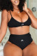 Black Fashion Sexy Solid Patchwork Swimwears