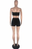 Blue Fashion Sexy Solid Backless Strapless Sleeveless Two Pieces