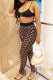 Black Fashion Sexy Print Vests Pants Spaghetti Strap Sleeveless Two Pieces