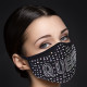 Black Silver Fashion Casual Letter Hot Drill Mask
