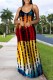 Black Sexy Casual Print Tie Dye Backless Spaghetti Strap Long Dress