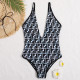 Black Fashion Sexy Letter Backless Swimwears