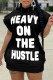Black Fashion Casual Letter Print Basic Hooded Collar Short Sleeve Dress Dresses