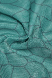 Green Sexy Print Patchwork Draw String Fold O Neck Sleeveless Two Pieces