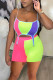 Deep Pink Sexy Solid Patchwork Asymmetrical Spaghetti Strap Sleeveless Two Pieces