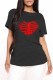 Black Fashion Casual Print Basic O Neck T-Shirts