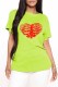 Fruit Green Fashion Casual Print Basic O Neck T-Shirts