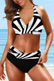 Colour Fashion Sexy Print Bandage Backless Swimwears (With Paddings)