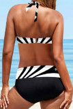 Colour Fashion Sexy Print Bandage Backless Swimwears (With Paddings)