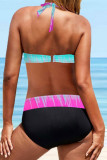 Colour Fashion Sexy Print Bandage Backless Swimwears (With Paddings)